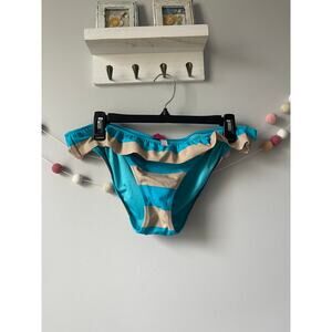 Victoria's Secret Blue & Grey Ruffle Bikini Bottom